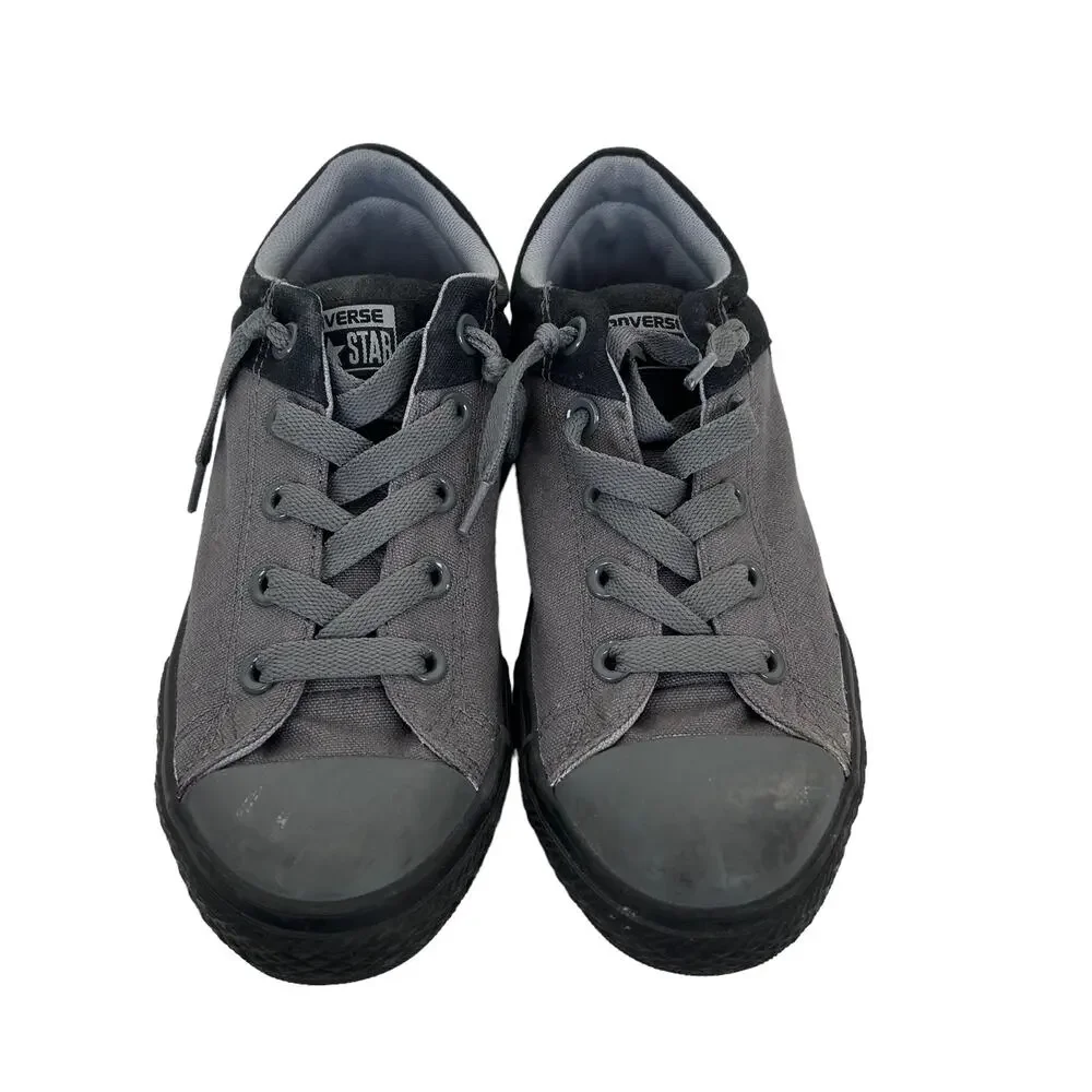 Converse Gray Black Slip On Low Top Sneakers Sz 4 Youth